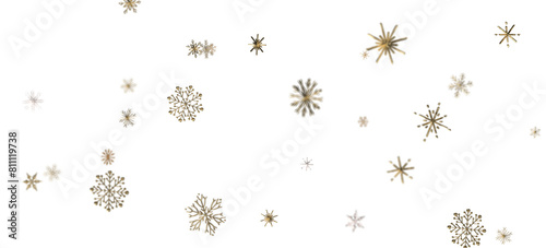 Snowflakes and bokeh lights on the blue Merry Christmas background. 3D render