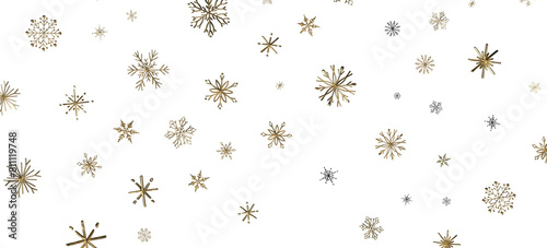 Snowflake Dance: Radiant 3D Illustration Showcasing Falling Christmas Snowflakes in Harmony