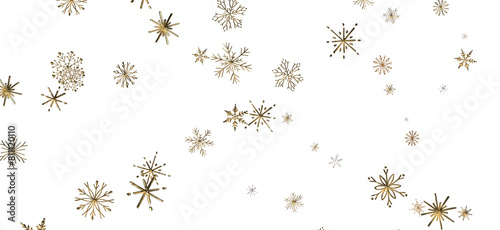 Snowflakes and bokeh lights on the blue Merry Christmas background. 3D render