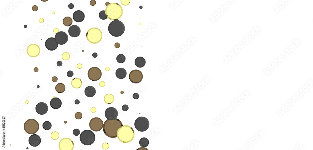 Cascading Splendor: Striking 3D Illustration Showcasing a Dazzling gold Confetti Display