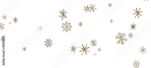 Abstract Gold Star Falling Soft Focus Background, 3D rendering.