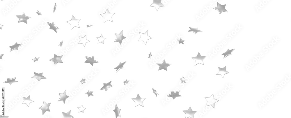Fototapeta premium Seamless pattern with small silver stars on white background.