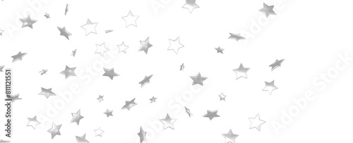 Seamless pattern with small silver stars on white background.