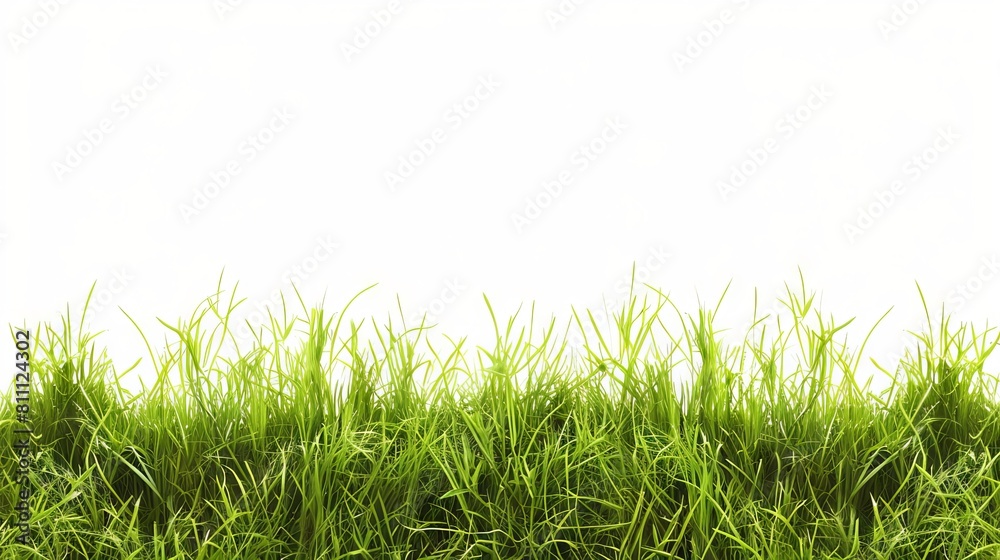 Fototapeta premium Green grass on a white background.