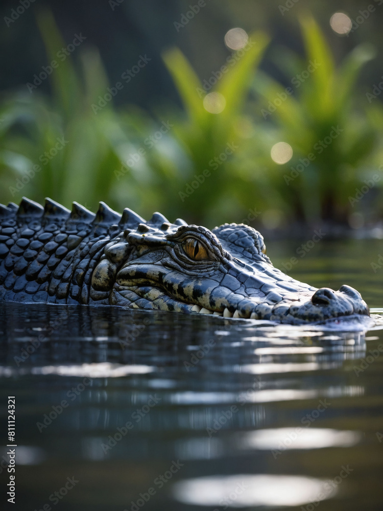 Watery Domain, Crocodile Patrolling its Habitat
