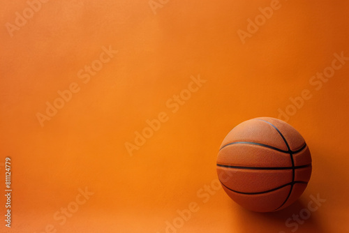 basketball ball on the basketball court, background, sports wallpaper, free space, copy space, close-up © daniiD