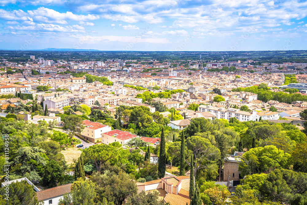 City of Nimes panoramic view from Tour Magne tower