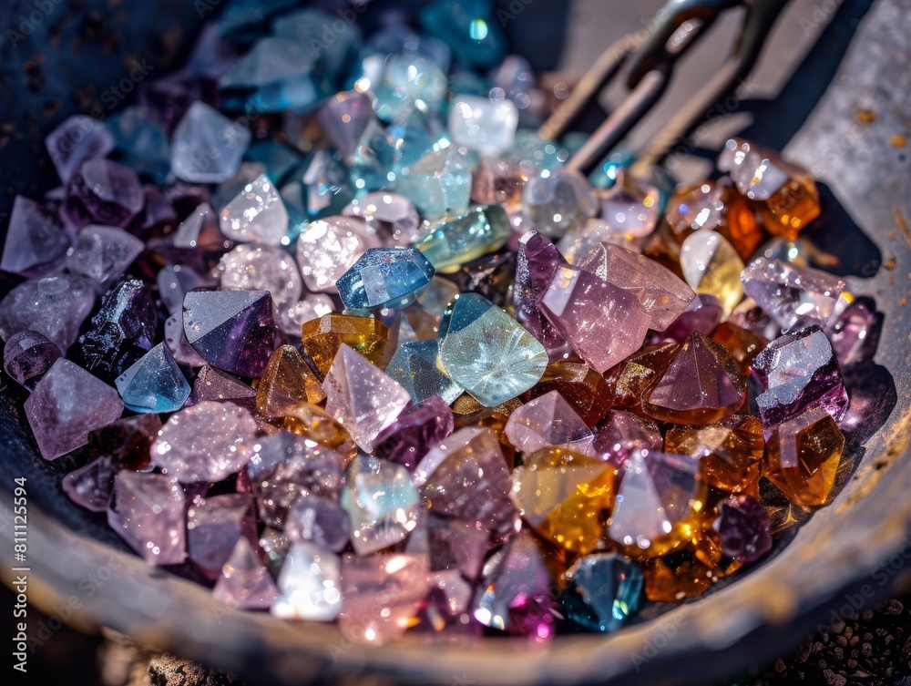 Exquisite gemstones are unearthed by expert diamond miners showcasing the unparalleled precision of their craft, Generated by AI