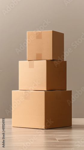 A stack of cardboard boxes in a minimal style