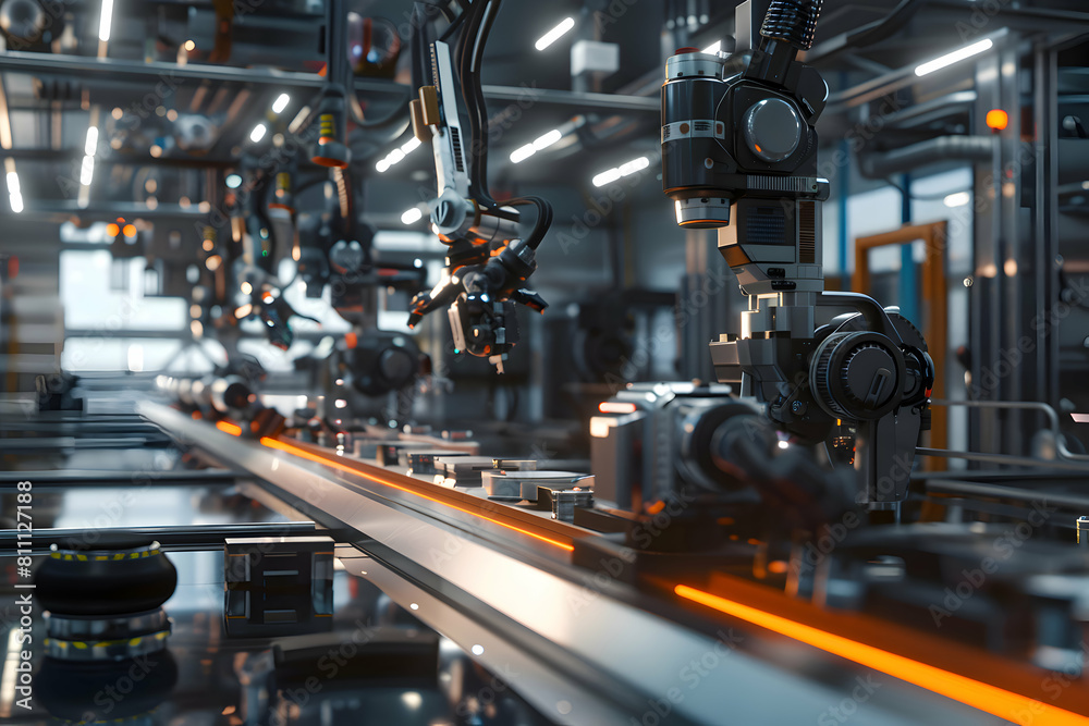 Futuristic Robotics Manufacturing Factory - Innovative High-Tech Industrial Production Futuristic Robotics Manufacturing Factory - Innovative High-Tech Industrial Production