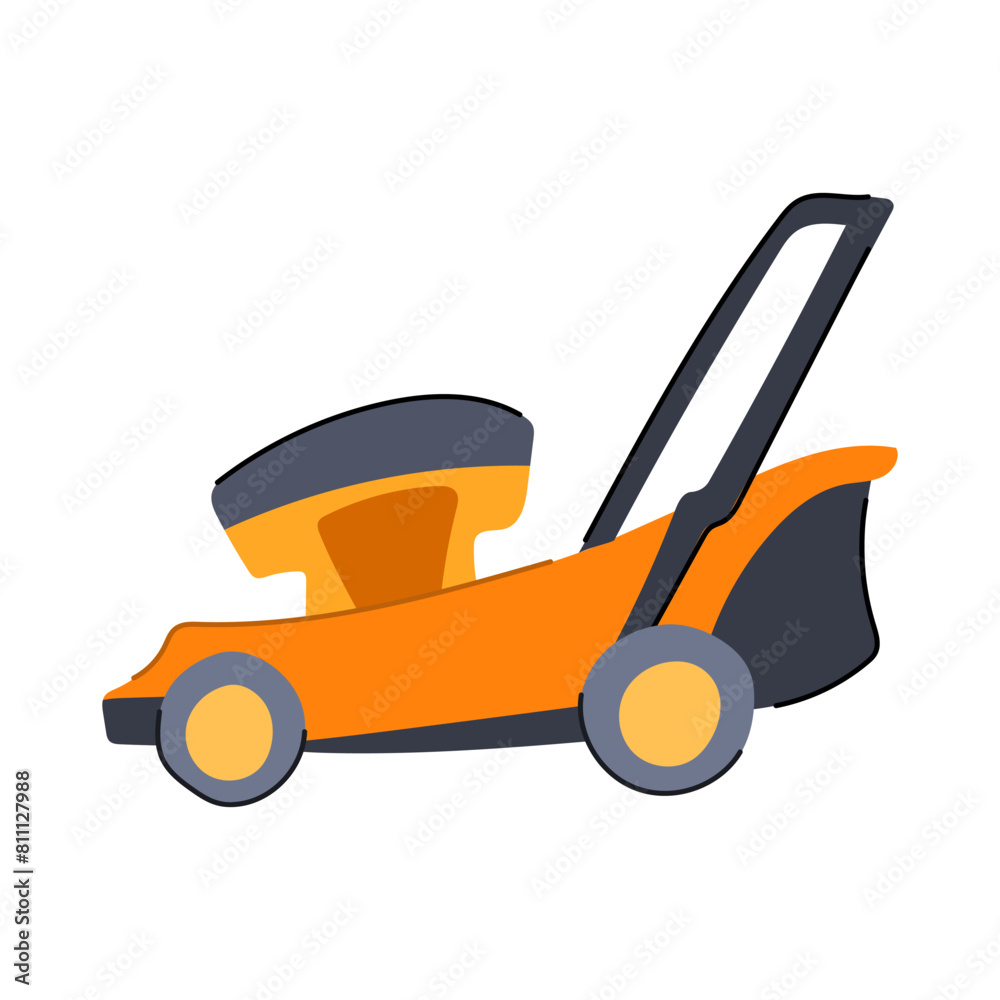 grass lawn mower cartoon. garden cut, care equipment, service green grass lawn mower sign. isolated symbol vector illustration grass lawn mower cartoon. garden cut, care equipment, service green grass lawn mower sign. isolated symbol vector illustration