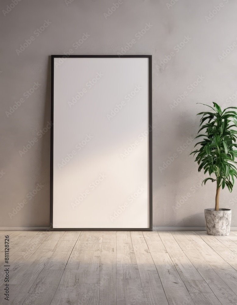 Minimalist Mockup Frame in Modern Apartment Minimalist Mockup Frame in Modern Apartment