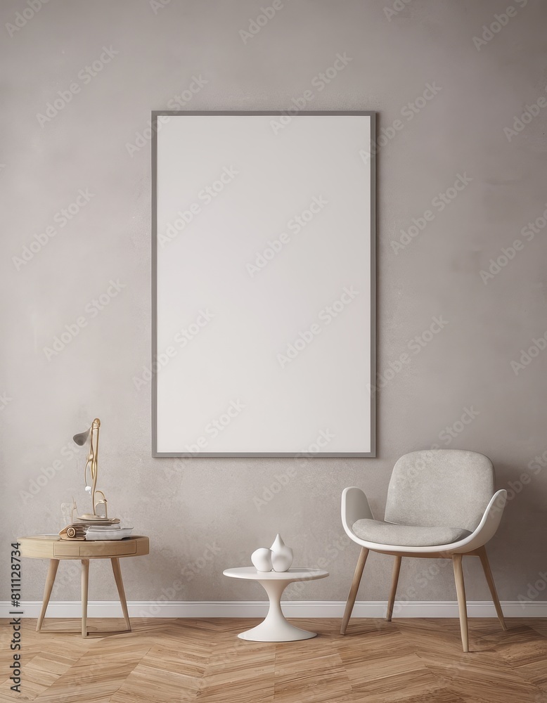 Minimalist Mockup Frame in Modern Apartment Minimalist Mockup Frame in Modern Apartment