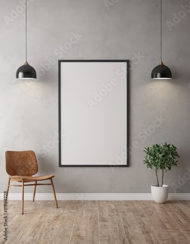 Minimalist Mockup Frame in Modern Apartment