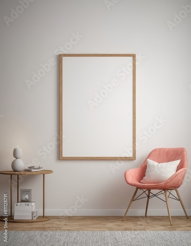 Minimalist Mockup Frame in Modern Apartment