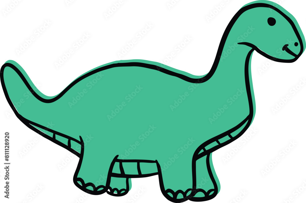 Cute cartoon dinosaur vector illustration
