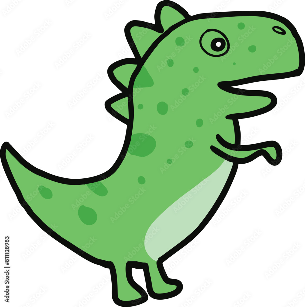 Fototapeta premium Cute cartoon dinosaur vector illustration