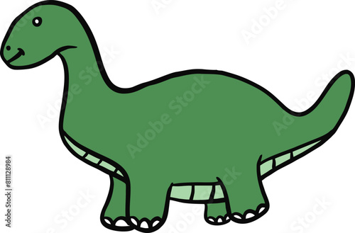 Cute cartoon dinosaur vector illustration © sugix