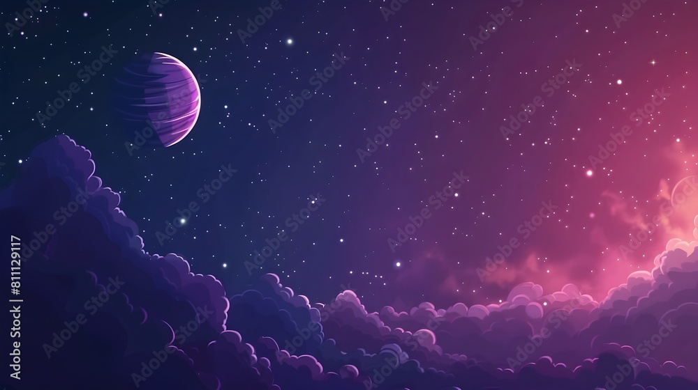 Fototapeta premium Breathtaking Cosmic Landscapes in Vibrant Purple and Pink Hues