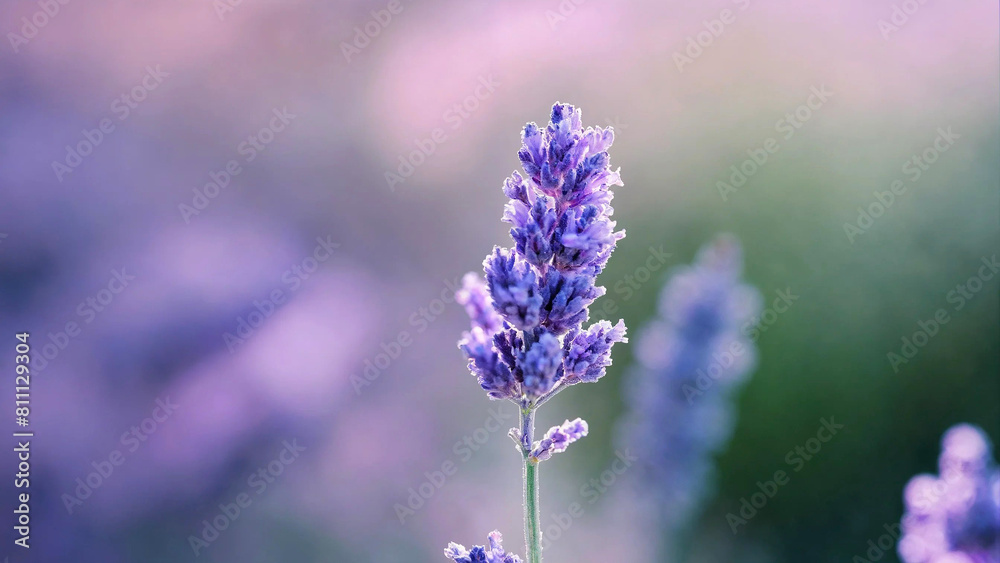 Dreamy closeup macro of lavender flower with blurry natural background 16:9 with copyspace Dreamy closeup macro of lavender flower with blurry natural background 16:9 with copyspace