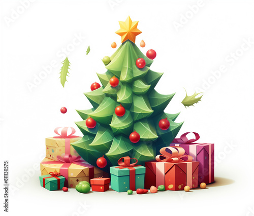 christmas tree with gifts © OUYANG