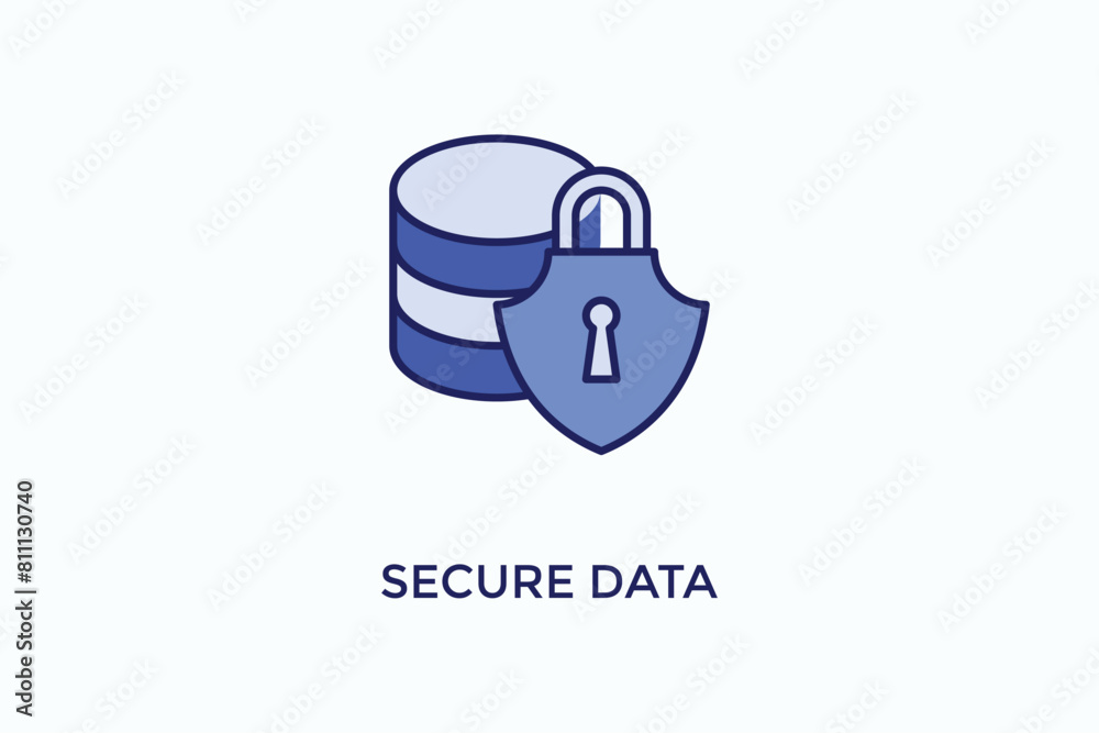 Secure Data Vector Icon Or Logo Illustration Secure Data Vector Icon Or Logo Illustration