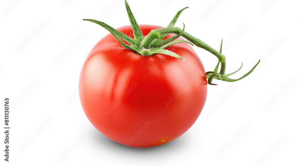 Isolated Tomato on a White Background with Clipping Path