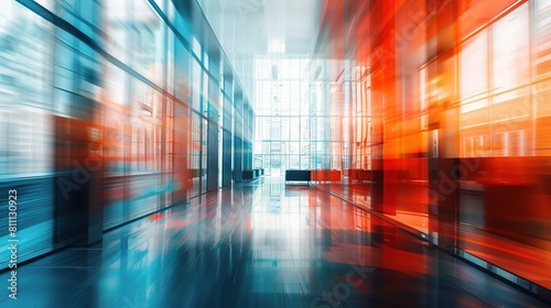 abstract representation of a blurred office interior room