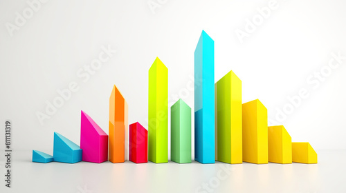 Profit growth chart  stock market statistics  business planning  white background isolate. AI generated.