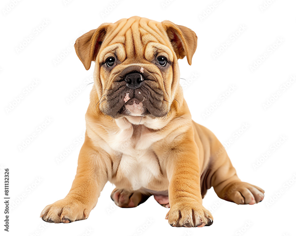 english bulldog puppy on white isolate background