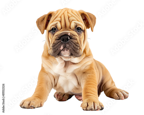 english bulldog puppy on white isolate background