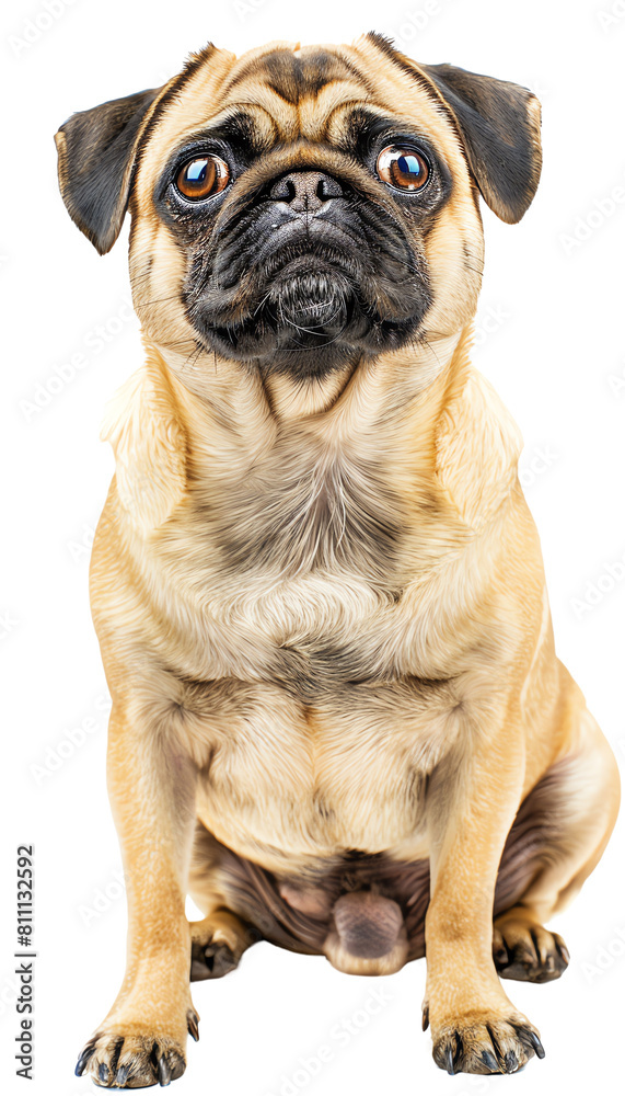 pug dog isolated on white background