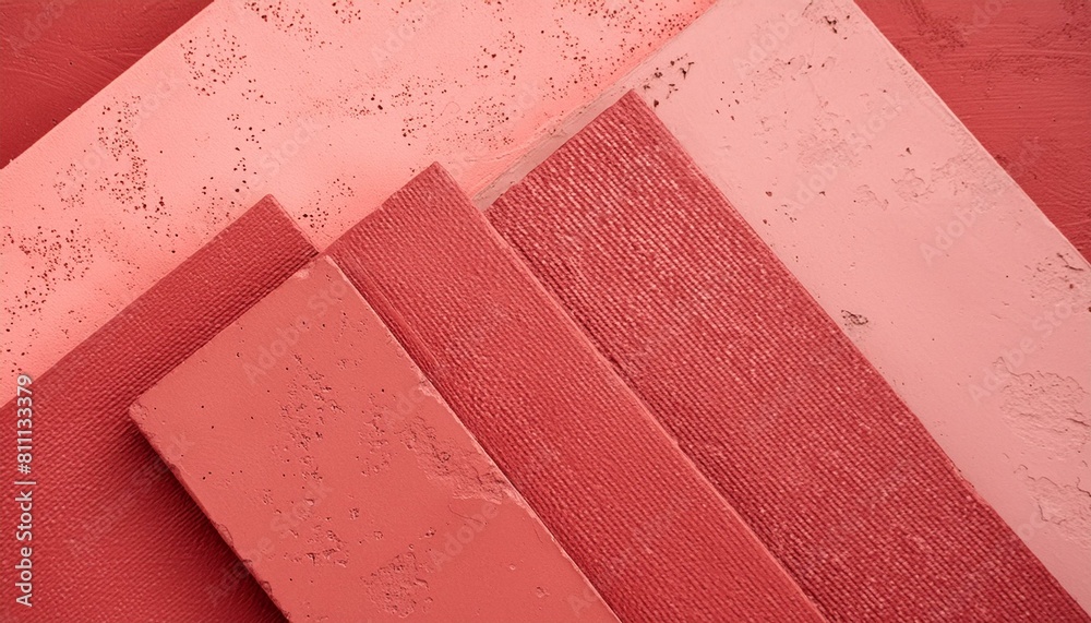 Naklejka premium geometric concrete design moodboard color palette red bric texture background