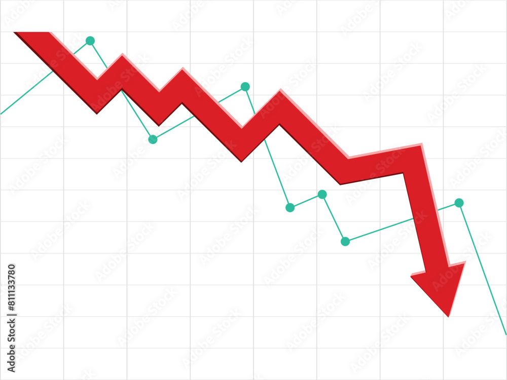 red arrow graph going down business decline trading loss economic recession red arrow graph going down business decline trading loss economic recession