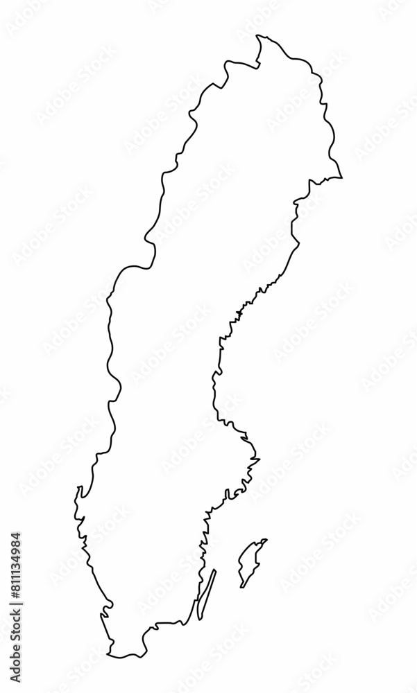 Sweden outline map Sweden outline map