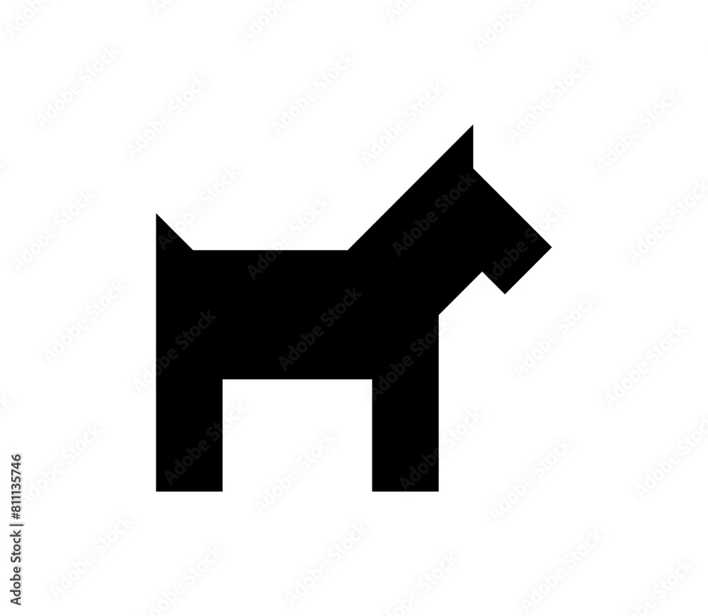 Dog icon. Simple dog silhouette illustration. Dog icon. Simple dog silhouette illustration.