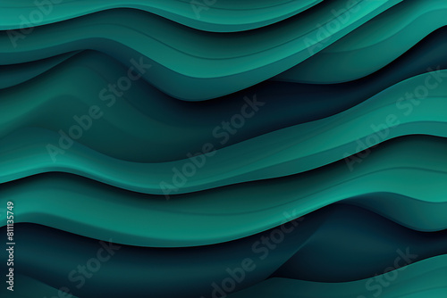 Black dark light jade petrol teal cyan sea blue green abstract wave wavy line background. Matte shimmer metallic electric. Template design