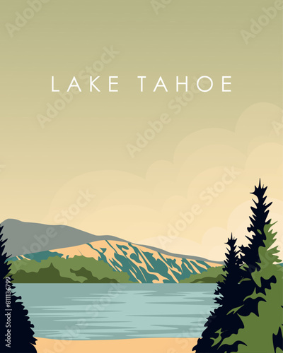 Lake Tahoe travel poster