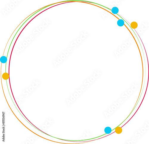 Minimalistic geometric circle frame illustration