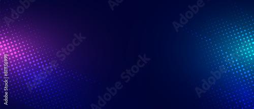 Abstract dark blue and purple gradient futuristic dotted background