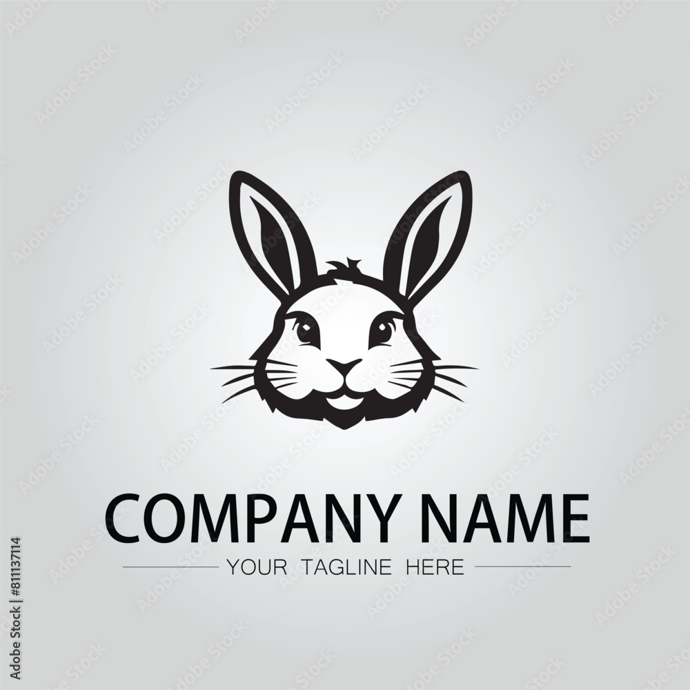 Rabbit silhouette company logo vector image on the white background Rabbit silhouette company logo vector image on the white background