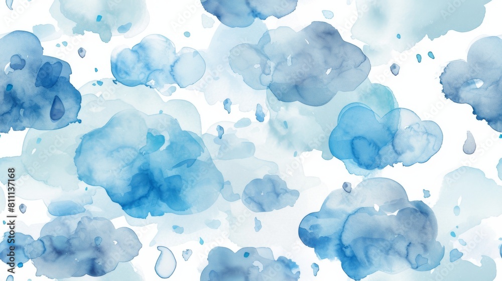 Watercolor rain drops seamless texture background Watercolor rain drops seamless texture background