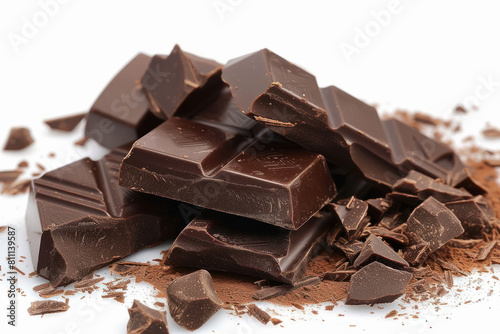chocolate on white background