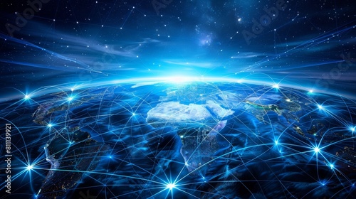 Craft an image that conveys the interconnectedness of global cyberspace