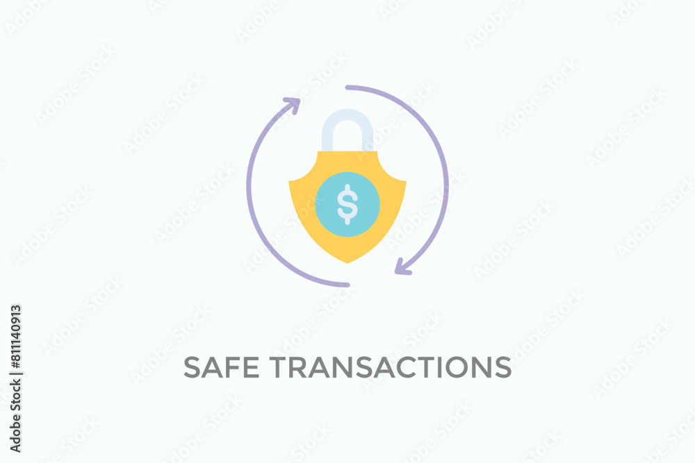 Safe Transactions Vector Icon Or Logo Illustration Safe Transactions Vector Icon Or Logo Illustration