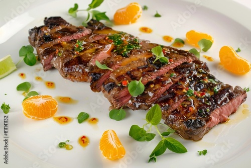 Vibrant Adobo Grilled Veal Flank Steak Presentation