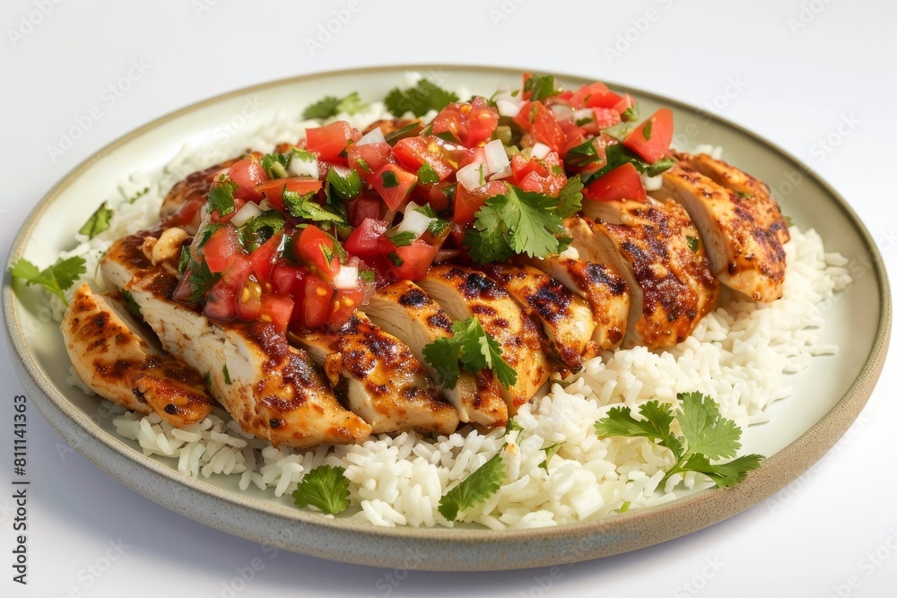 Succulent Adobo Chicken with Colorful Margarita Salsa and Cilantro