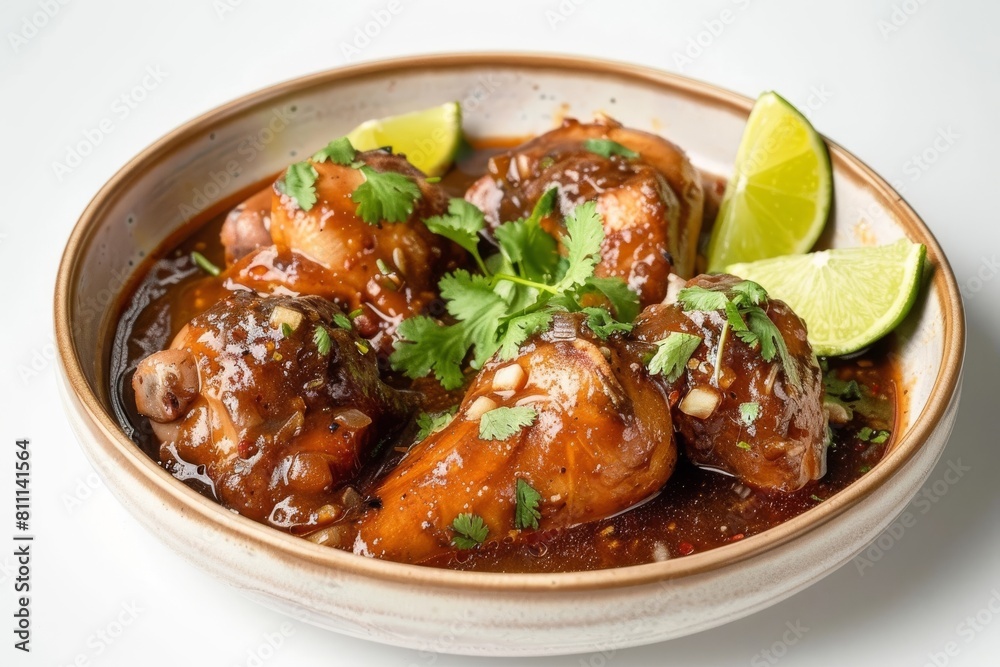 Flavorful Filipino Adobo Chicken in Elegant Ceramic Bowl Flavorful Filipino Adobo Chicken in Elegant Ceramic Bowl