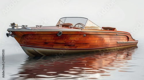 3D realistic image of a boat, clean lighting, isolated on background