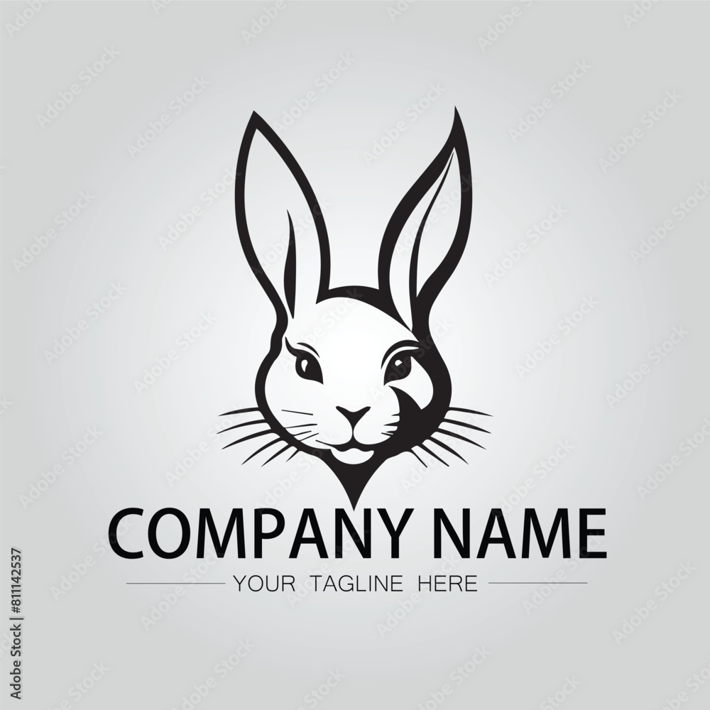 Rabbit silhouette company logo vector image on the white background Rabbit silhouette company logo vector image on the white background